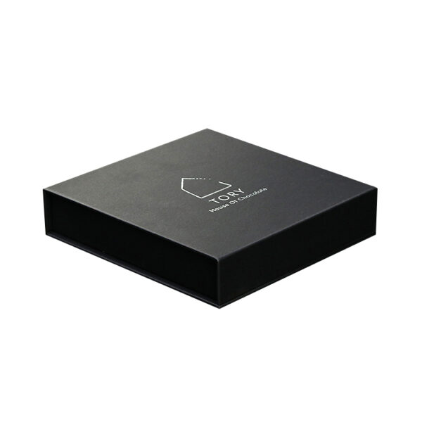 black chocolate flip top packaging box