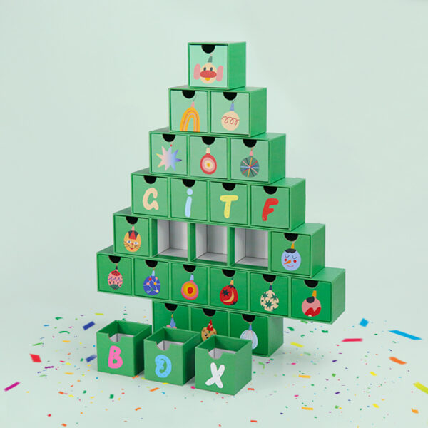 customized christmas tree calendar box