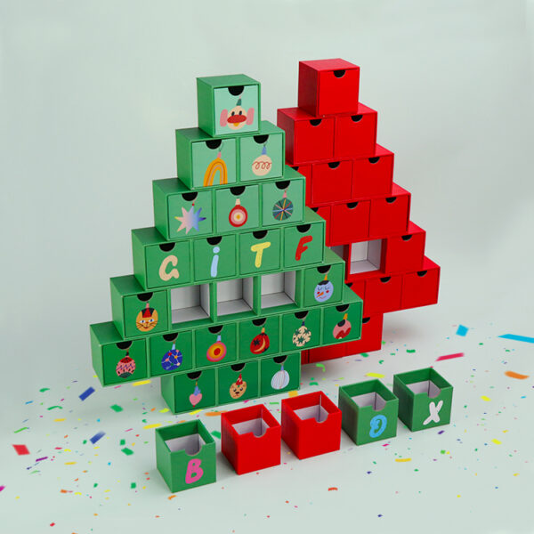 customized christmas tree calendar box