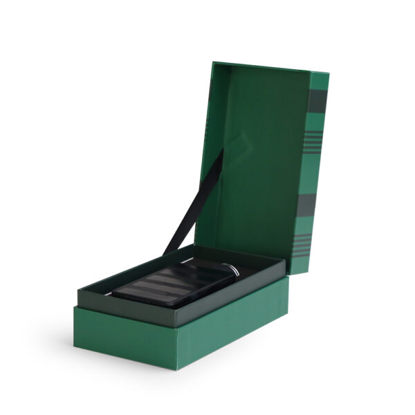 custom green flip cover perfume boxes