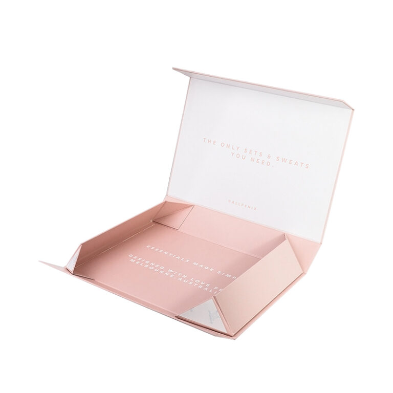 customized pink folding packaging box