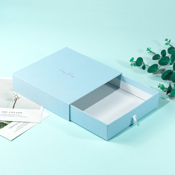 light blue drawer packaging box