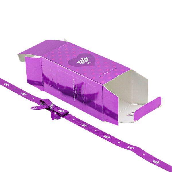 perfume cosmetic packaging box with ribbon